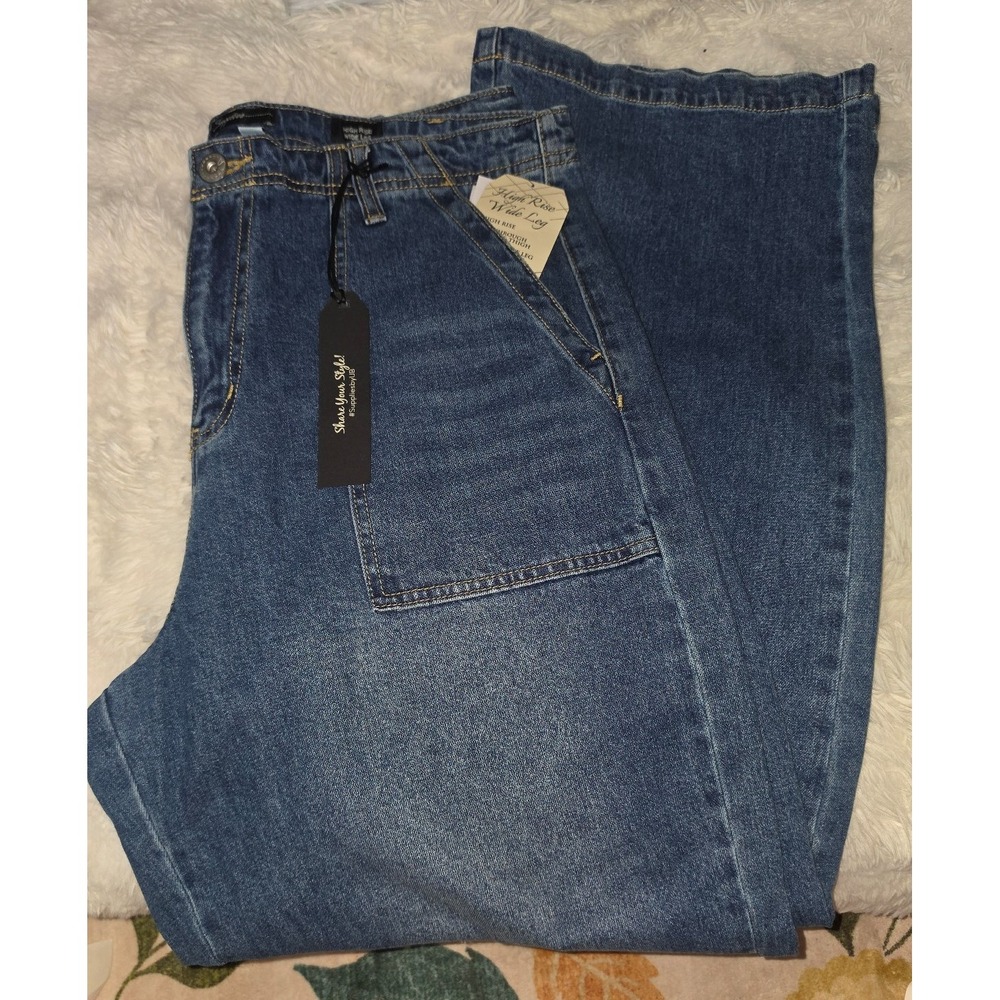 NWT Supplies by Unionbay Della High Rise Wide Leg Utility Jeans - Size 16 / 33W